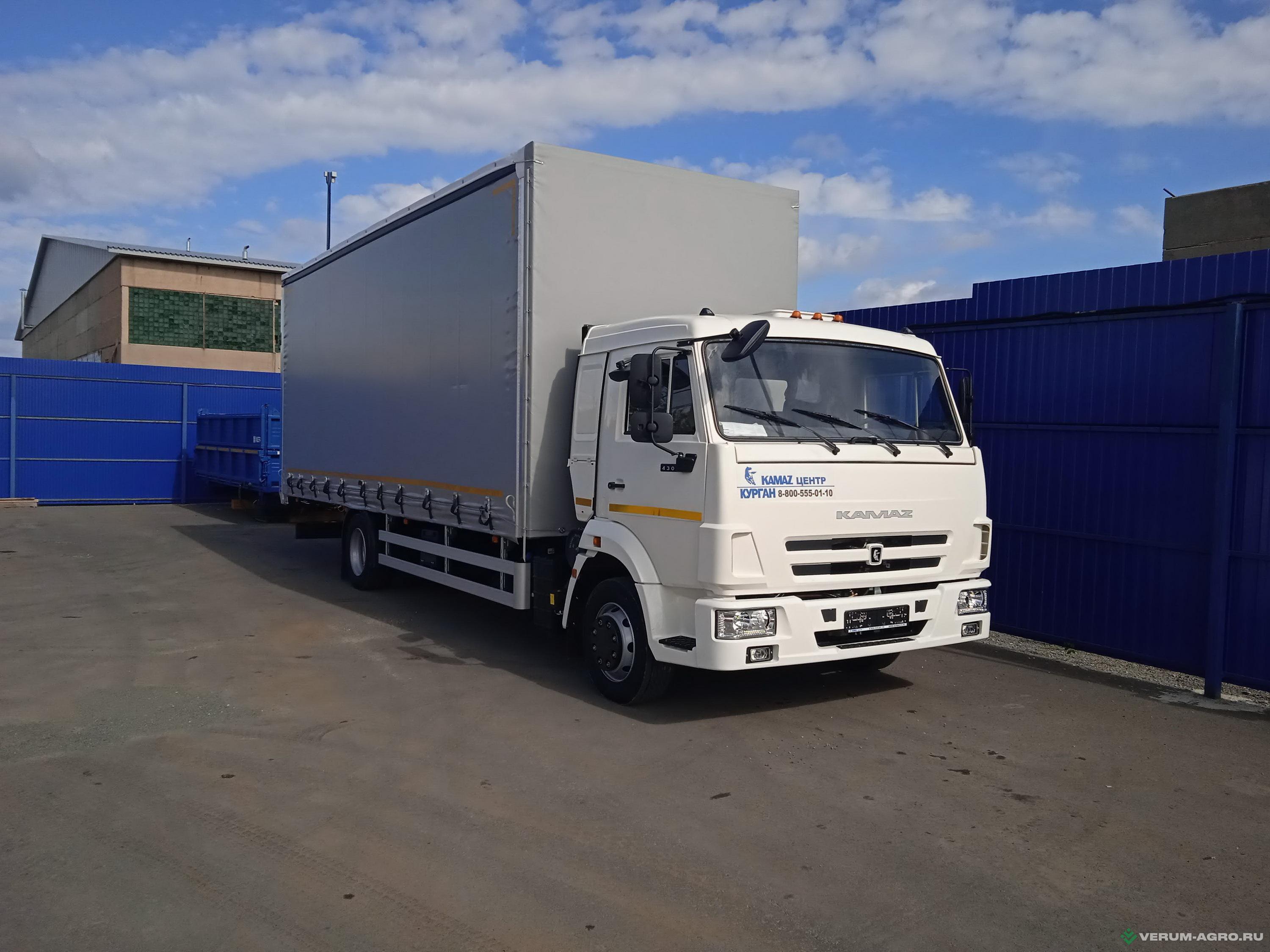 Грузовой автотранспорт - КАМАЗ 4308, шторнобортовой 7400 х 2450 х 2630 мм 