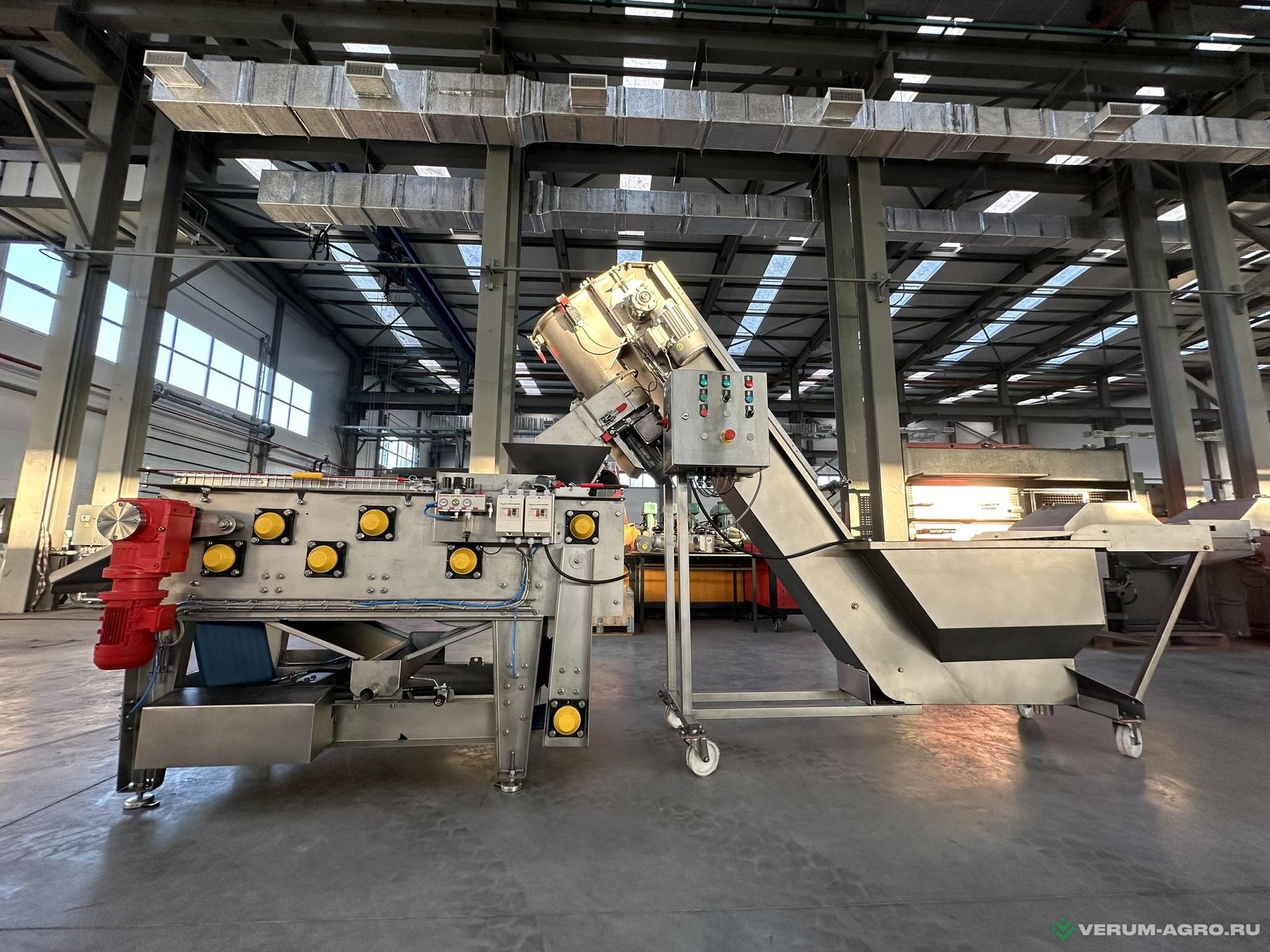 Оборудование для переработки овощей и фруктов - ФЕРОЛЛ Пресс одноленточный BPS400 и измельчитель SGS2000 .