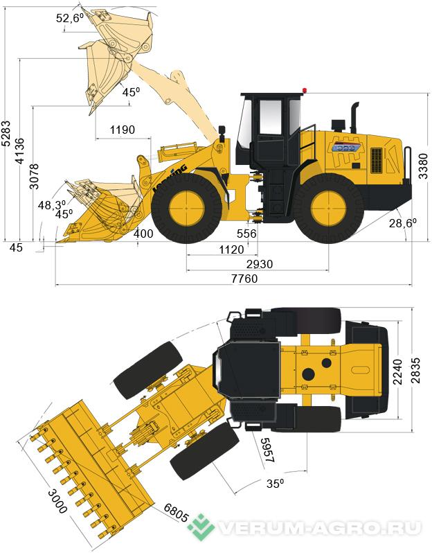 Фронтальные погрузчики - LONKING CDM853 Ковш 3 м3/ 4,5 м3 г/п 5 тн