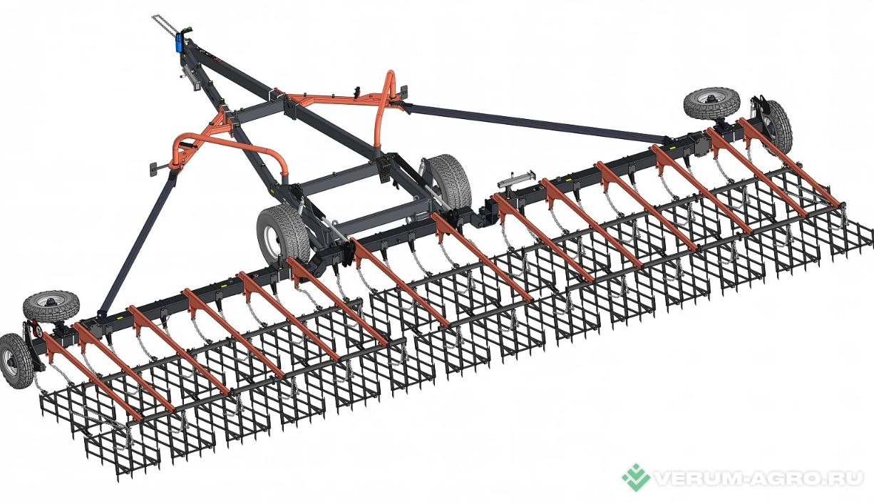 Бороны - СТЕЛЛАР Борона тяжелая зубовая  БТЗ-18 (Широкие колёса)