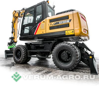 Экскаваторы - SANY SY155W Колесный экскаватор (без аутригеров)