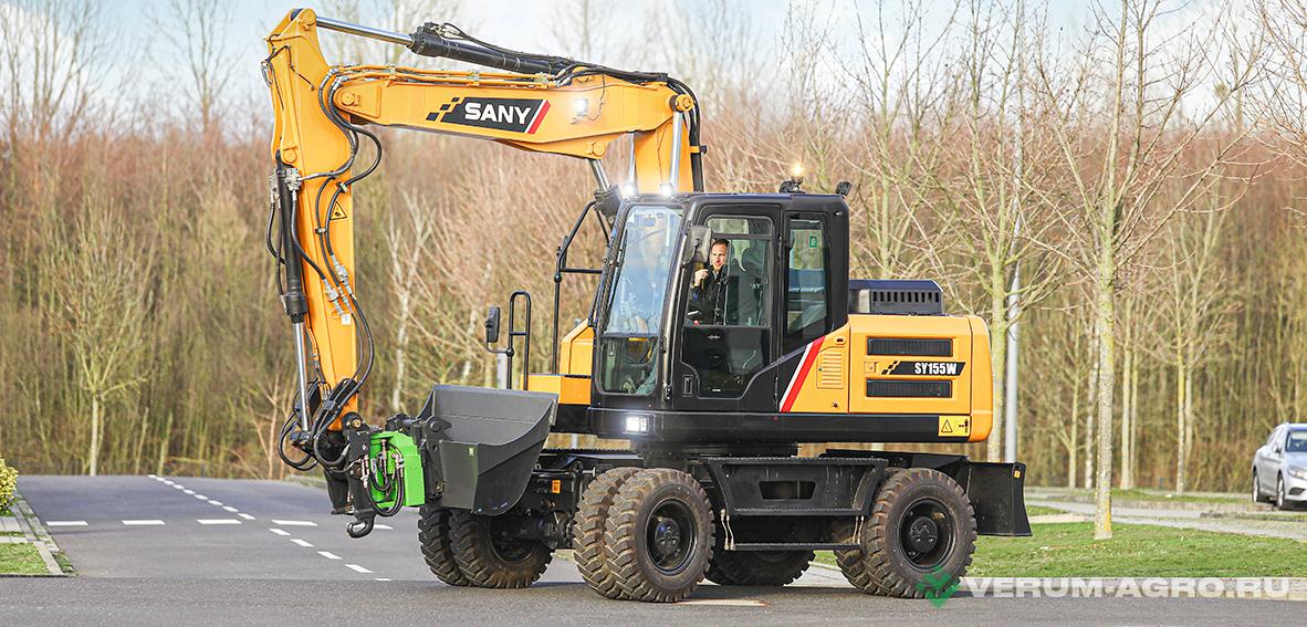 Экскаваторы - SANY SY155W Колесный экскаватор (без аутригеров)