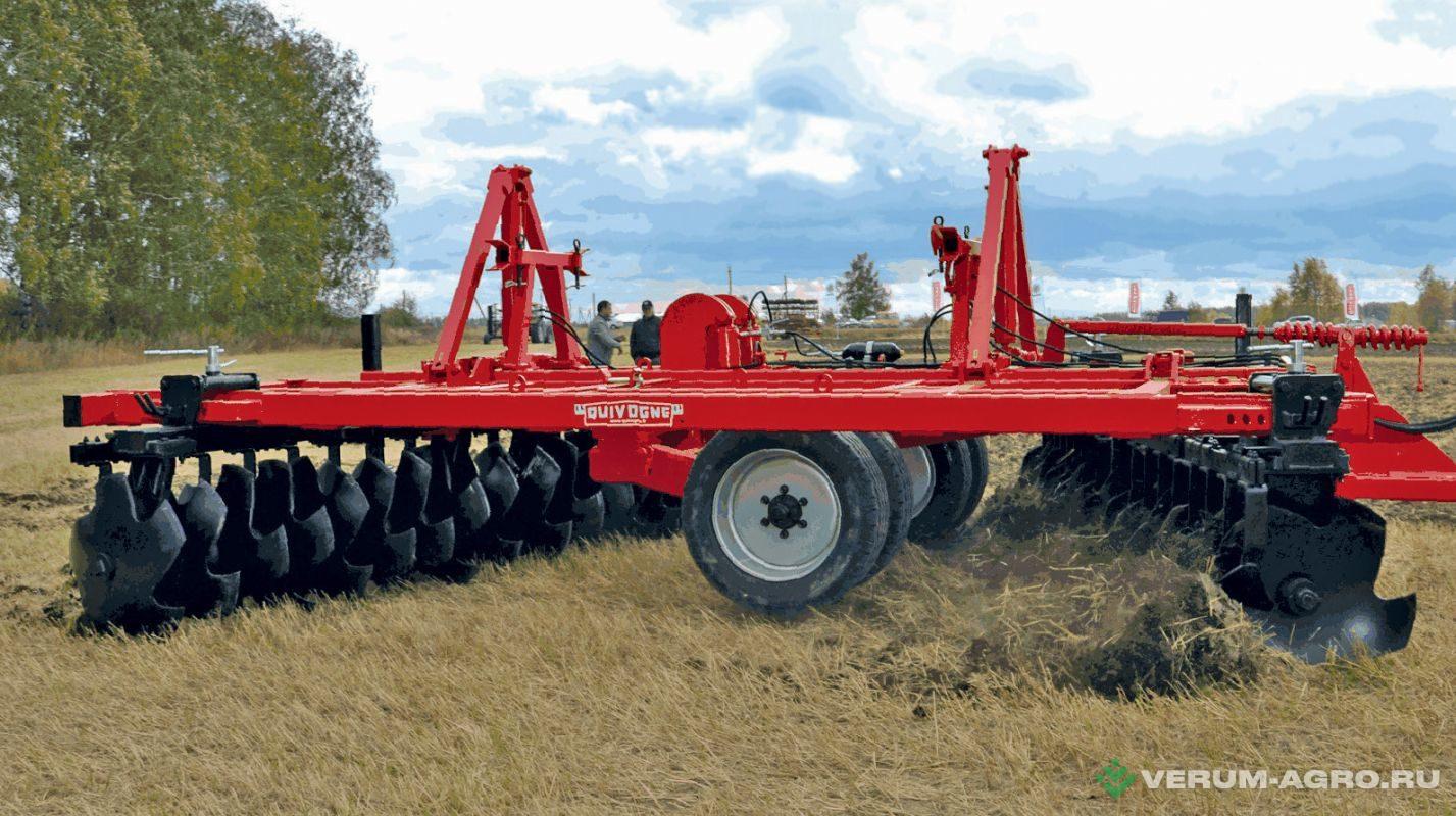 Бороны - QUIVOGNE Прицепная дисковая борона APVRS FF 36 с дисками флео и боковым диском