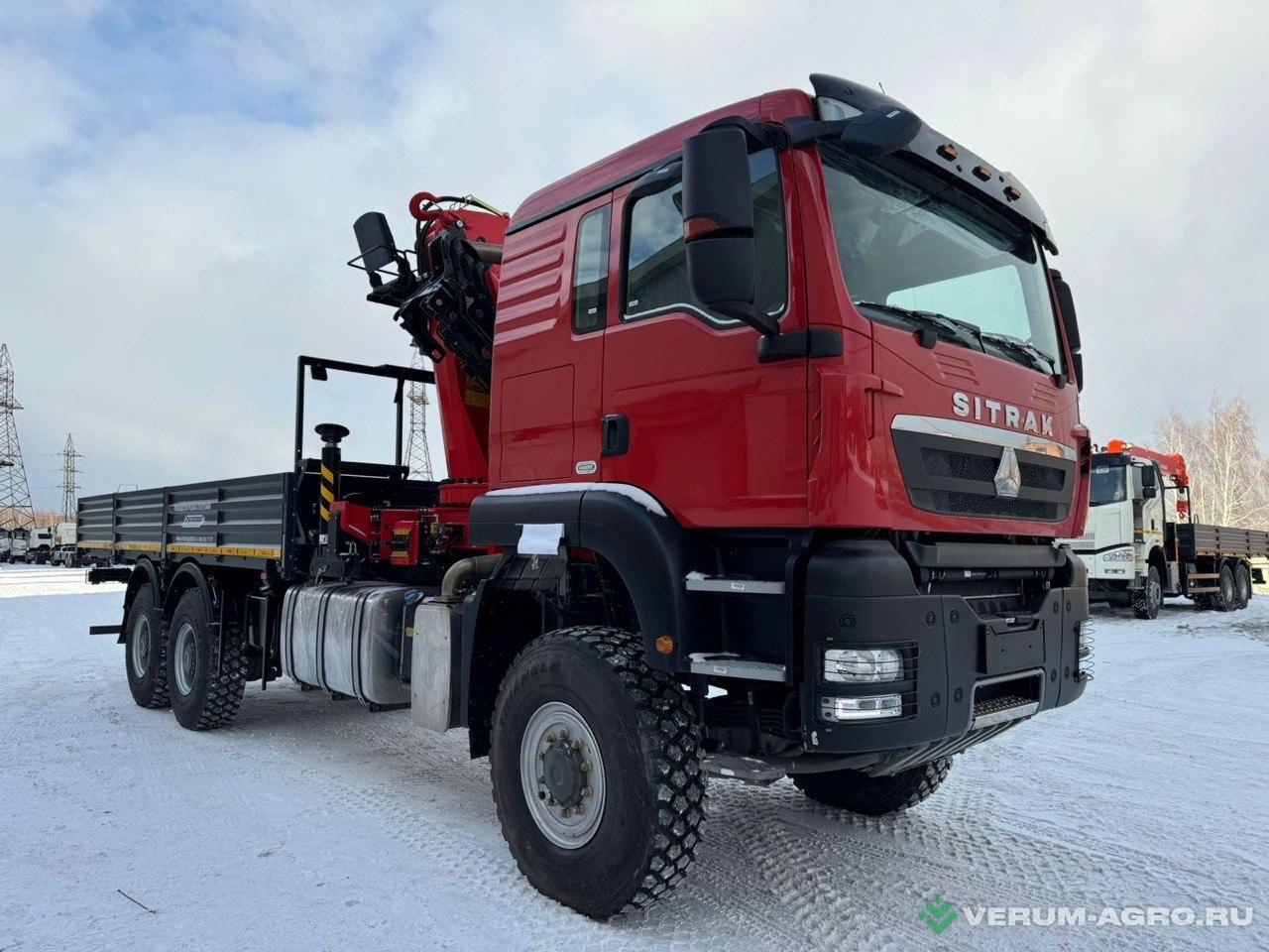 Грузовой автотранспорт - SITRAK Бортовой грузовик  6x6 с КМУ Sunhunk K-238-4  