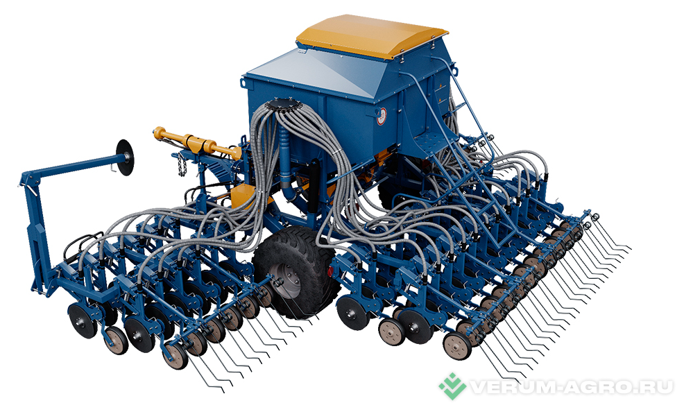 Сеялки - БЫСТРИЦА Сеялка С-7,2ПМ2 Копирующий двухдисковый сошник  с прикатывающим колесом, бункер 2,3 м куб, борона