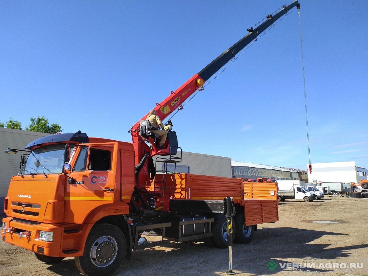 Специальные автомобили - КАМАЗ 65115, бортовой 6х4, с КМУ ИНМАН ИT150 вылет 19 м, г/п 7 т, платформа 6112х2470х730 мм