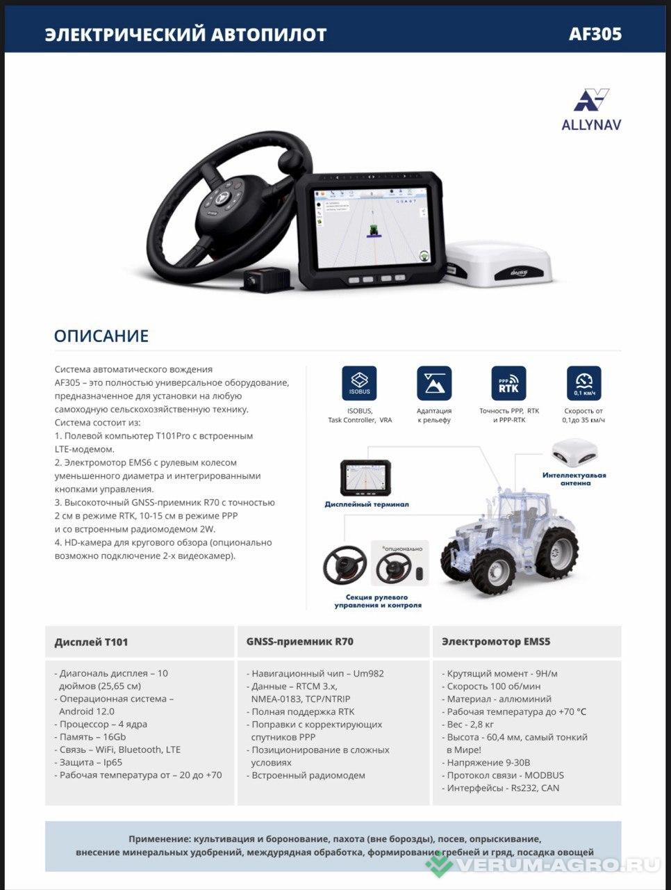 Дополнительное оборудование - ALLYNAV AF 305 