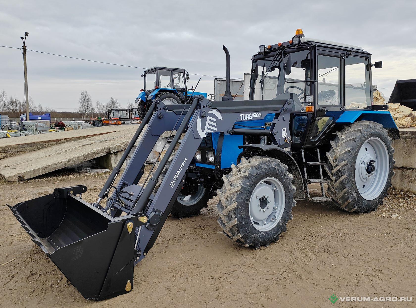 Навесные погрузчики - САЛЬСКСЕЛЬМАШ КУН Turs-1500 с плав. джойстиком, выворотом ковша  в комплекте с ковшом 1,2 м3 и вилами с захватом
