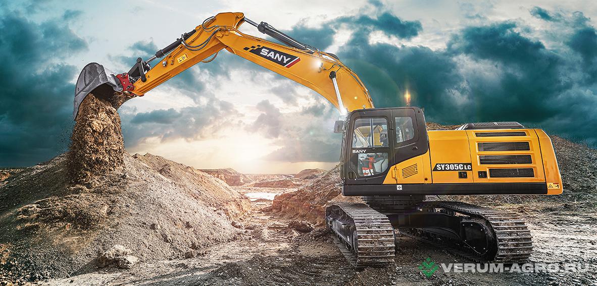 Экскаваторы - SANY SY330H (с гидролинией для работы с гидромолотом) Гусеничный экскаватор
