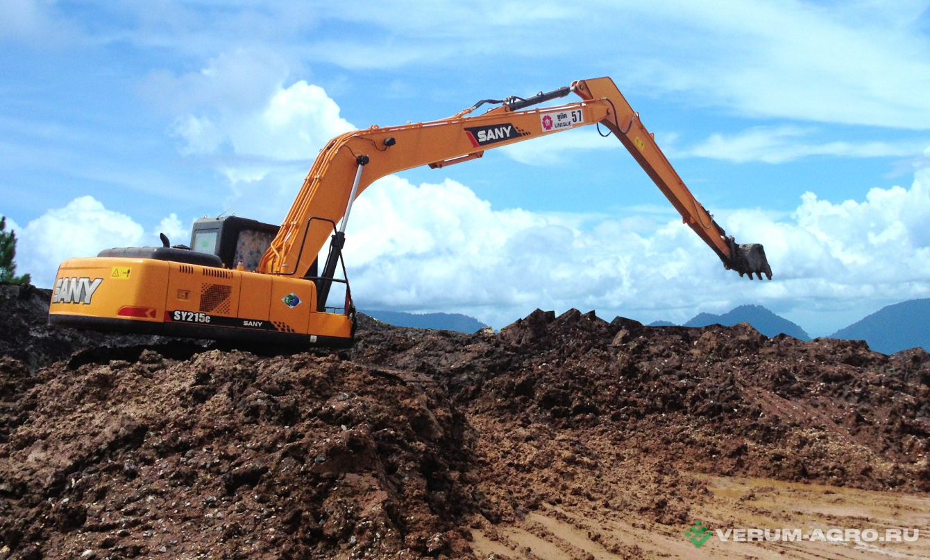 Экскаваторы - SANY SY215C Long Reach, 15,5 м (Длиннорукий экскаватор) Гусеничный экскаватор