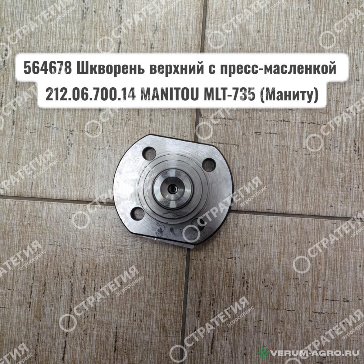 Запчасти - 564678 Шкворень верхний с пресс-масленкой 212.06.700.14 MANITOU MLT-735 (Маниту)