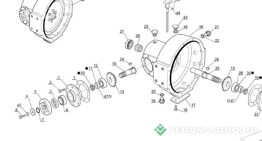 Запчасти - 704973 Прокладка углового редуктора MANITOU MLT-735 (Маниту)